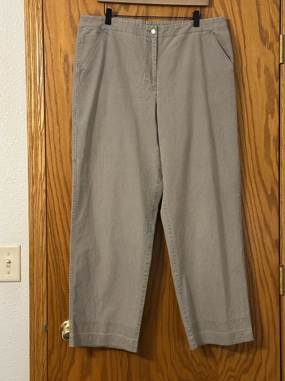 Eileen Fisher Casual Straight-Leg Cotton Chino Carpenter Style Pants - Size 1X